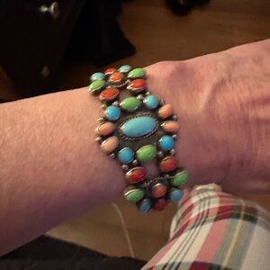 Turquoise and Coral Stone Bracelet